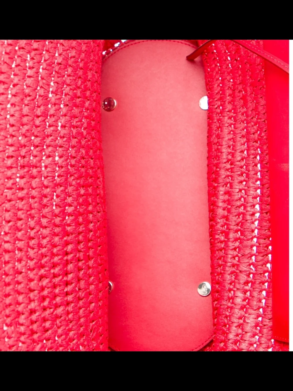 kate spade red woven raffia tote with tassel - Picture 5 of 5
